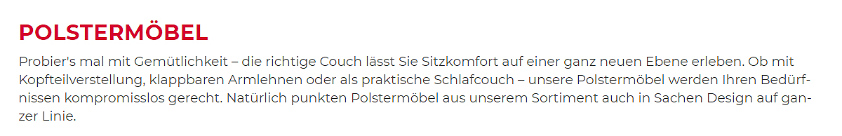 gemütliche Polstermöbel